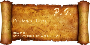Prikopa Imre névjegykártya